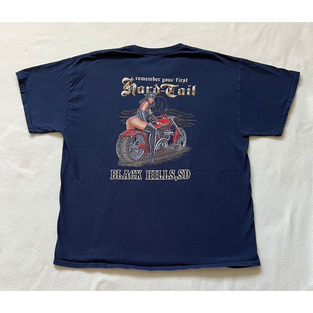 Delta Black Hills South Dakota Motorcyle Girl T-Shirt Adult Red Sz XLarge